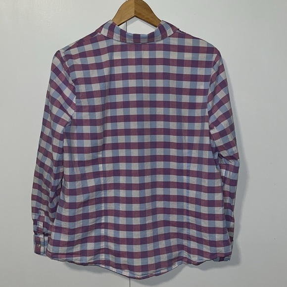 Jaclyn Smith Button Down Shirt Blue & Purple Gingham Women’s Large L - Picture 5 of 7